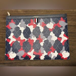 Thom Browne Document Holder in Red, Blue, and White Camo